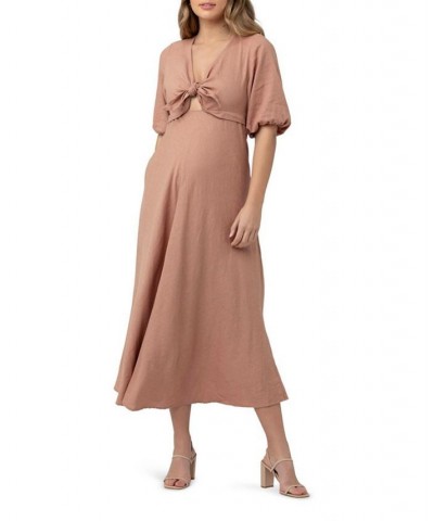 Camille Tie Front Maxi Dress Clay $71.54 Dresses