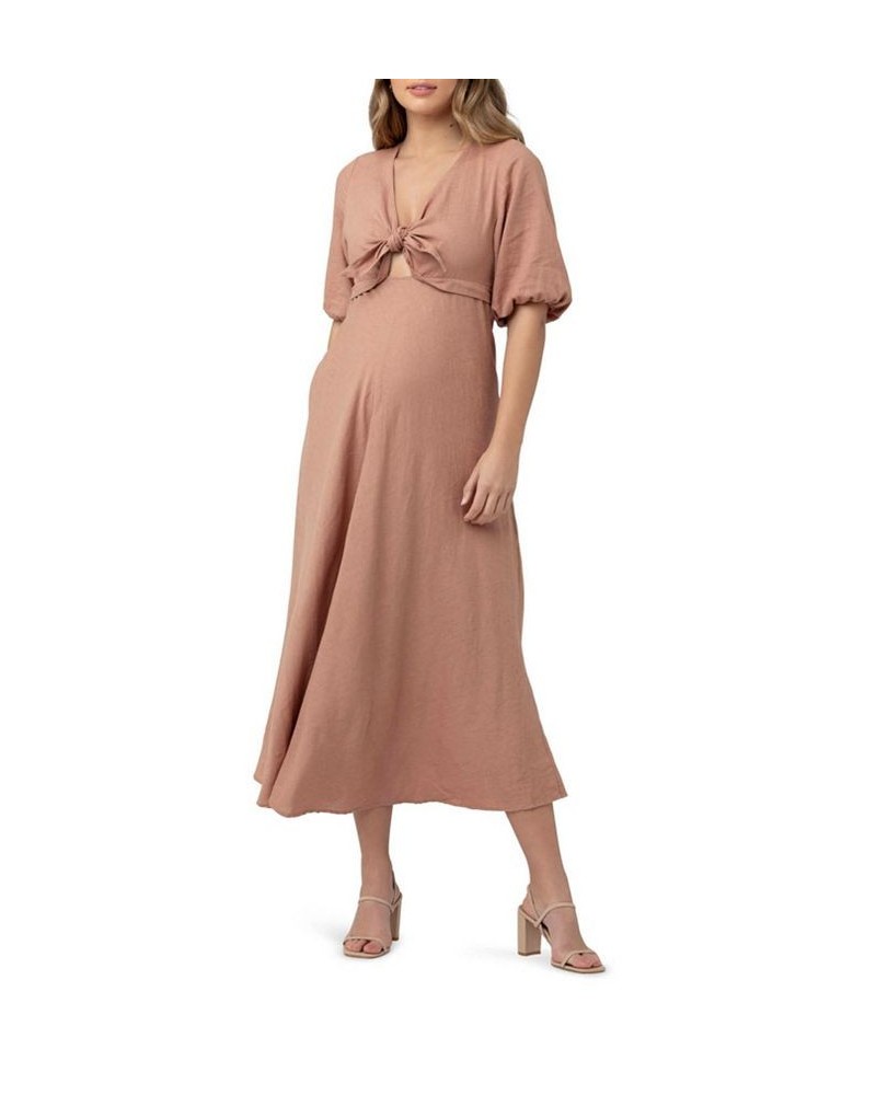 Camille Tie Front Maxi Dress Clay $71.54 Dresses