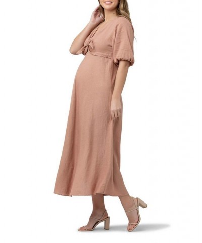 Camille Tie Front Maxi Dress Clay $71.54 Dresses