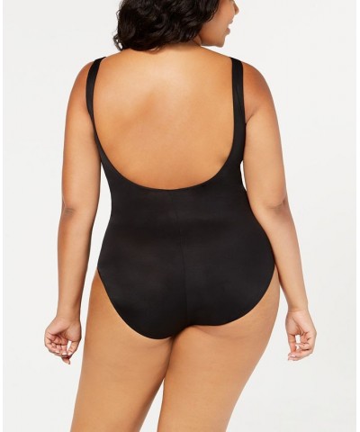 Plus Size Escape Underwire Allover-Slimming Wrap One-Piece Swimsuit Black $95.06 Swimsuits