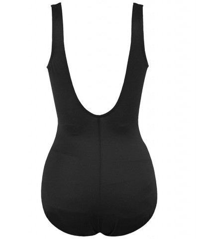 Plus Size Escape Underwire Allover-Slimming Wrap One-Piece Swimsuit Black $95.06 Swimsuits