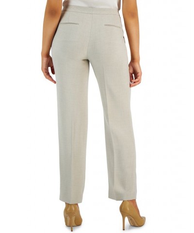 Pebble Crepe Straight Leg Trousers Summer Straw $41.83 Pants