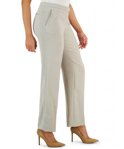 Pebble Crepe Straight Leg Trousers Summer Straw $41.83 Pants