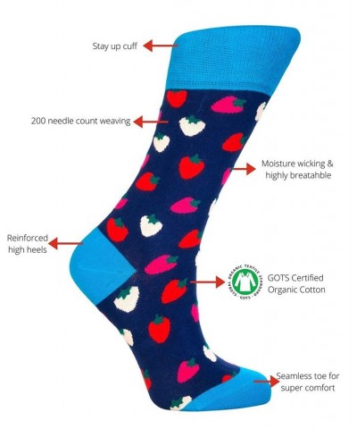 Women's Super Soft Organic Cotton Novelty Socks Navy $12.72 Socks