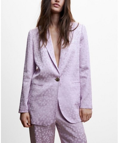 Women's Satin Printed Blazer Light, Pastel Purple $47.60 Jackets