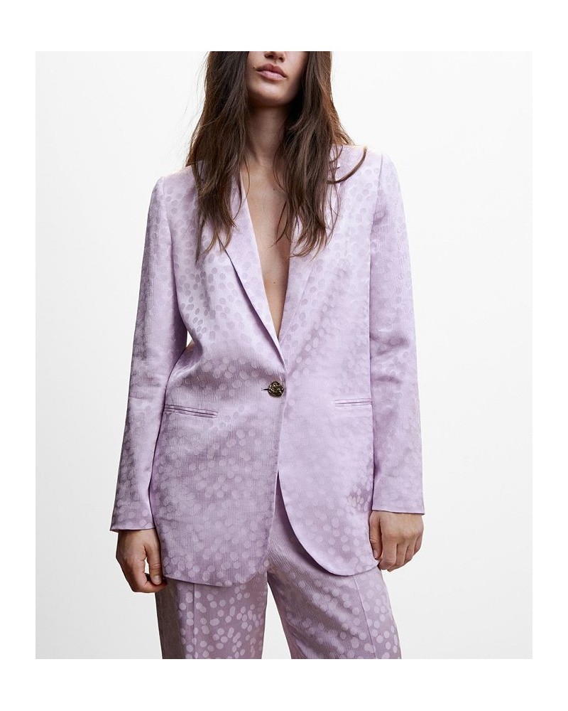 Women's Satin Printed Blazer Light, Pastel Purple $47.60 Jackets