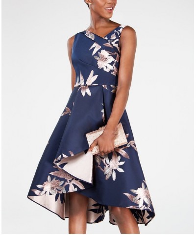 Jacquard Fit & Flare Dress Navy/Blush $86.04 Dresses