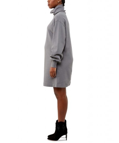 Grey State Helen Cotton Sweatshirt Maternity Dress Gray $33.96 Dresses