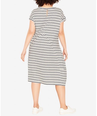 Plus Size Lilly Stripe Dress Stripe Ivory $19.34 Dresses