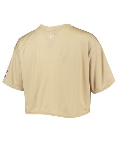 Women's Tan Brooklyn Nets Sand Crop Top Tan $22.79 Tops