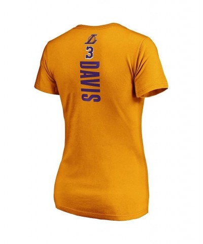 Women's Branded Anthony Davis Gold Los Angeles Lakers Team Playmaker Name and Number V-Neck T-shirt Gold $24.77 Tops