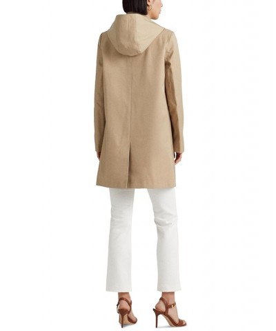 Women's Petite Hooded Raincoat Tan/Beige $51.92 Coats