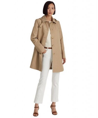 Women's Petite Hooded Raincoat Tan/Beige $51.92 Coats