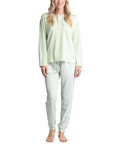 Women's Hoodie & Jogger Lounge Set Green $27.20 Sleepwear