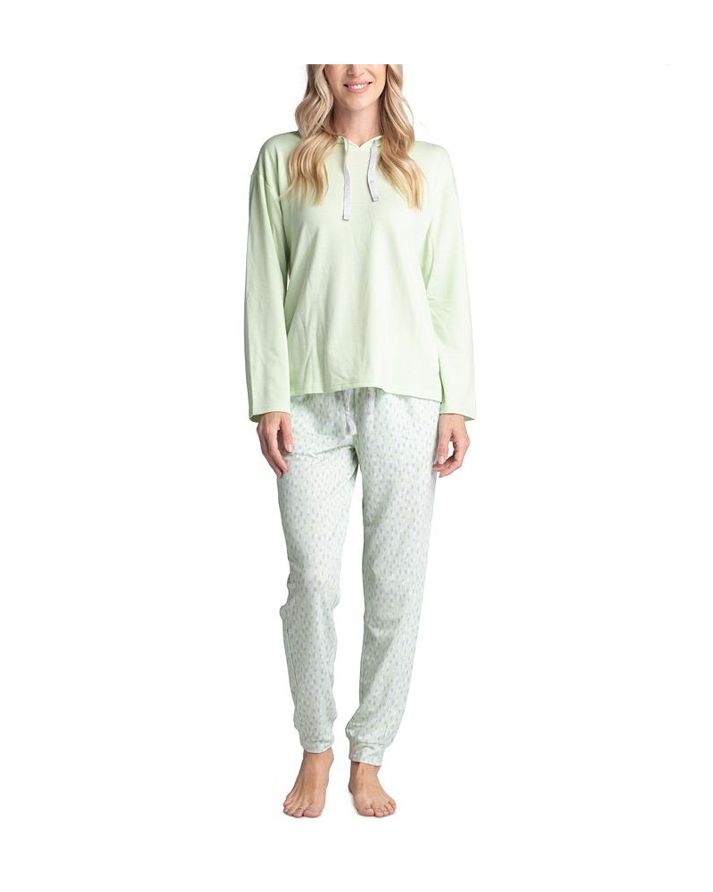 Women's Hoodie & Jogger Lounge Set Green $27.20 Sleepwear