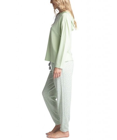 Women's Hoodie & Jogger Lounge Set Green $27.20 Sleepwear