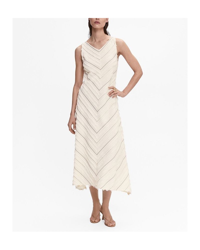 Women's Striped Flared Dress Ecru $80.00 Dresses