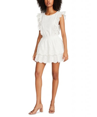 Women's Jayda Eyelet Ruffle-Trim Dress White $35.97 Dresses