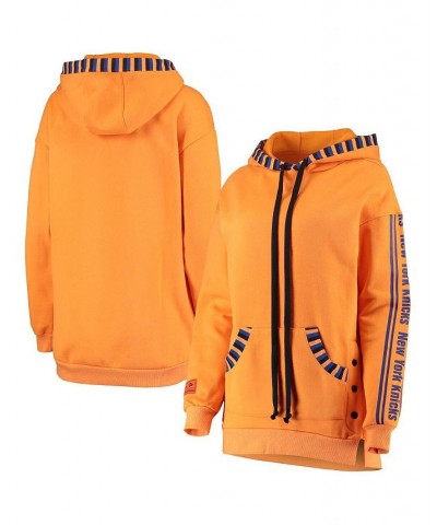 Women's Orange New York Knicks Perfectly Oversized Team Pullover Hoodie Orange $46.80 Sweatshirts