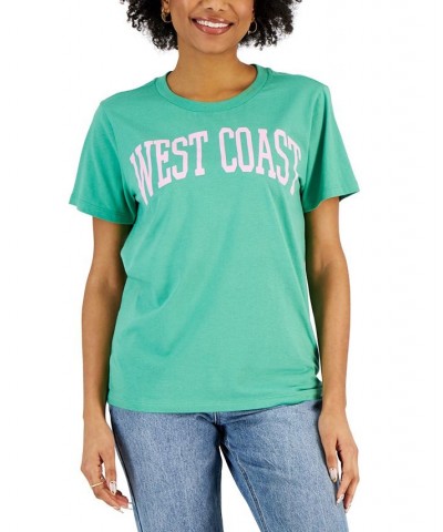 Juniors' West Coast-Graphic T-Shirt Green $10.06 Tops