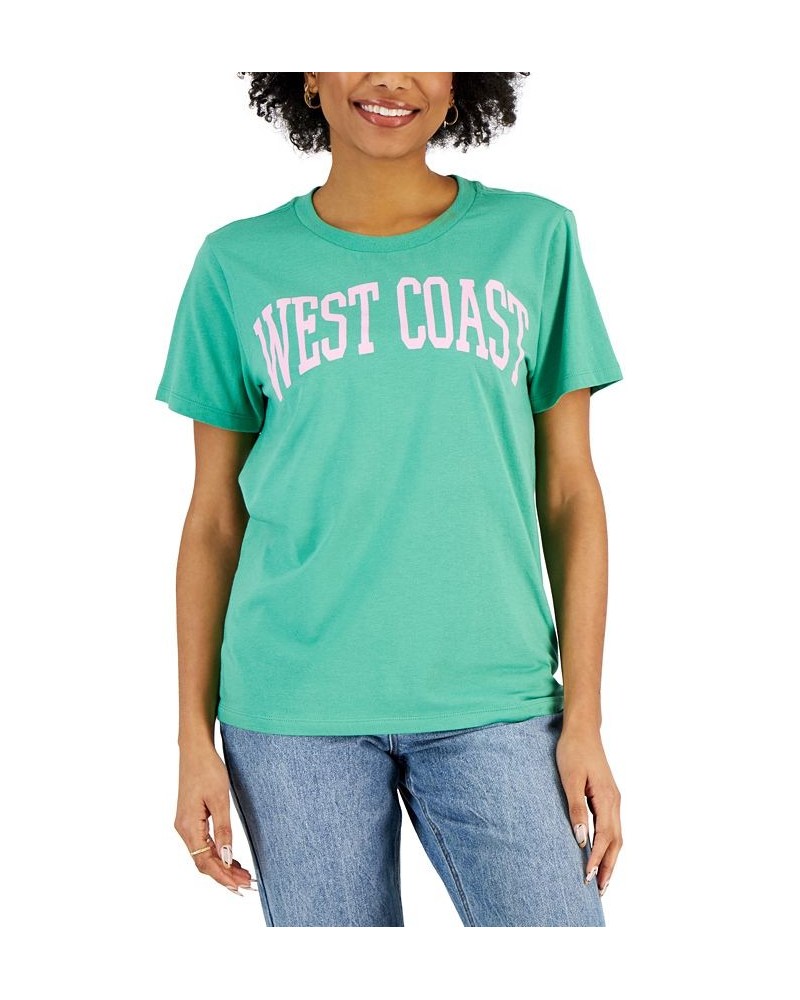 Juniors' West Coast-Graphic T-Shirt Green $10.06 Tops