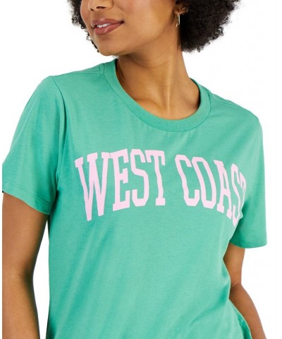 Juniors' West Coast-Graphic T-Shirt Green $10.06 Tops