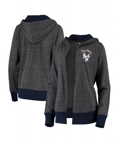 Women's Heathered Charcoal New York Yankees Chalk Talk Tri-Blend Hoodie Cardigan Heathered Charcoal $40.00 Sweaters