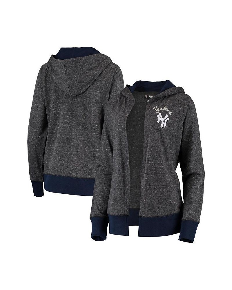 Women's Heathered Charcoal New York Yankees Chalk Talk Tri-Blend Hoodie Cardigan Heathered Charcoal $40.00 Sweaters