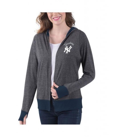 Women's Heathered Charcoal New York Yankees Chalk Talk Tri-Blend Hoodie Cardigan Heathered Charcoal $40.00 Sweaters