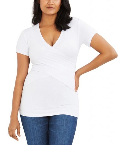 Wrap Nursing T-Shirt White $32.43 Tops