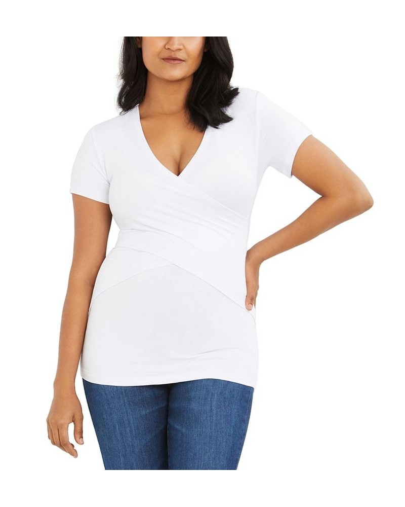 Wrap Nursing T-Shirt White $32.43 Tops