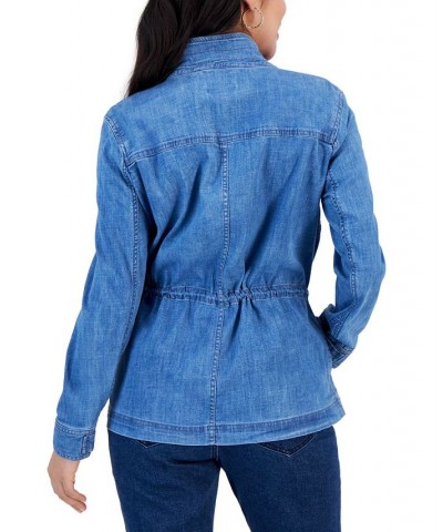 Petite Cotton Utility Jacket Blue $24.38 Jackets