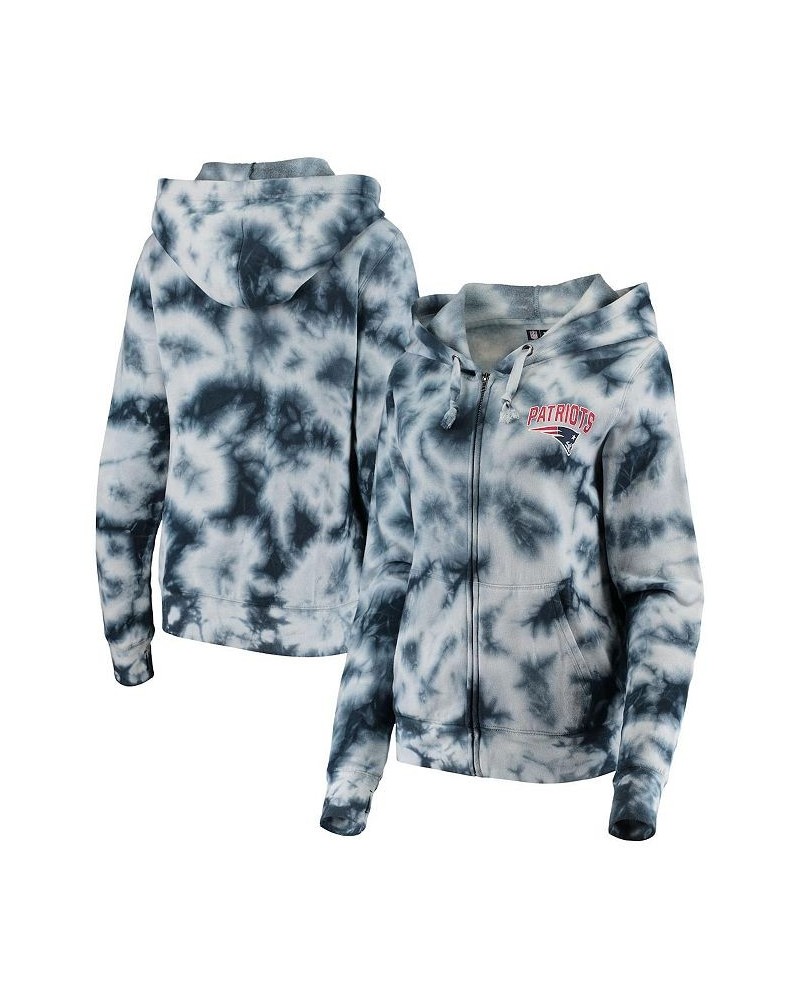 Women's Navy New England Patriots Tie Dye Fleece Full-Zip Hoodie Navy $31.05 Sweatshirts