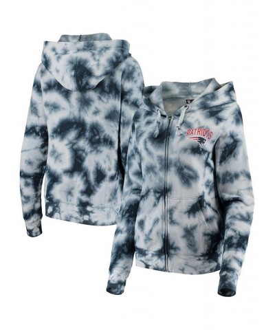 Women's Navy New England Patriots Tie Dye Fleece Full-Zip Hoodie Navy $31.05 Sweatshirts