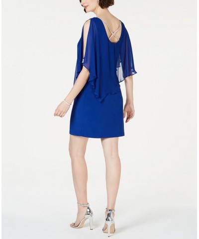 Rhinestone-Trim Chiffon Popover Dress Blue $36.49 Dresses