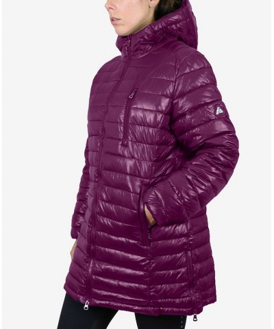 Women's Quilted Long Puffer Coat Red $34.56 Coats