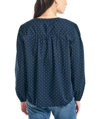 Women's Split-Neck Popover Top Navy Seas $19.85 Tops