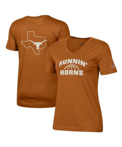 Women's Texas Orange Texas Longhorns Runnin' Horns V-Neck T-shirt Texas Orange $21.83 Tops