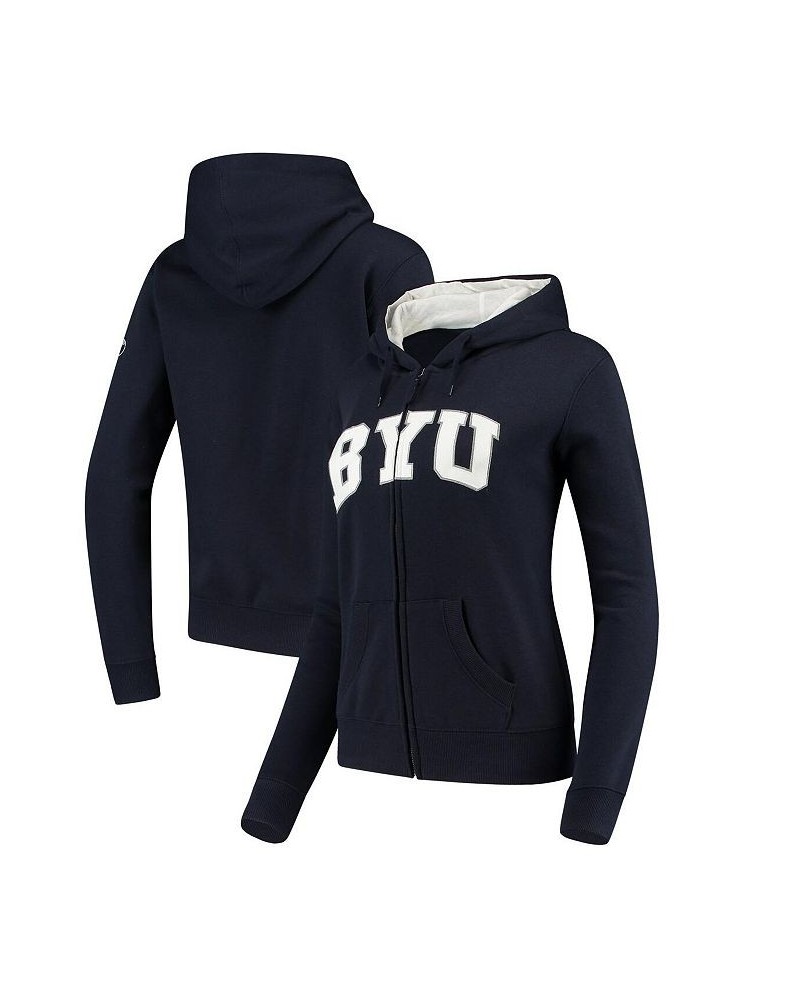 Women's Stadium Athletic Navy BYU Cougars Arched Name Full-Zip Hoodie Navy $29.90 Sweatshirts