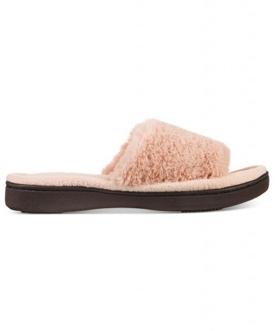 Women's Laurel Faux Fur Slide Slippers Pink $10.12 Shoes