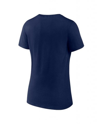 Women's Branded Navy Dallas Cowboys Banner Wave Iconic V-Neck T-shirt Navy $21.65 Tops