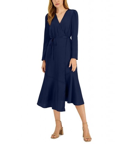 Women's V-Neck Faux Wrap Dress Tidal $23.80 Dresses