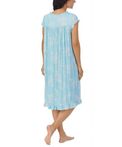 Women's Cap-Sleeve Waltz Nightgown Aqua Grnd White Floral $43.68 Sleepwear