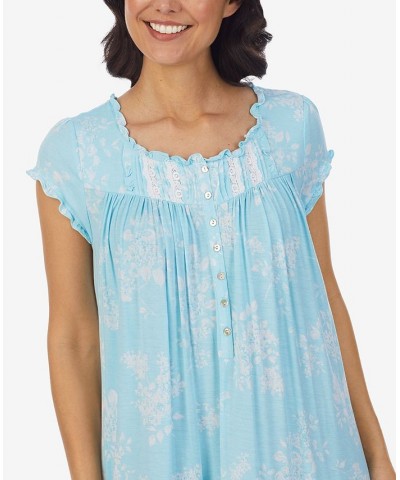 Women's Cap-Sleeve Waltz Nightgown Aqua Grnd White Floral $43.68 Sleepwear