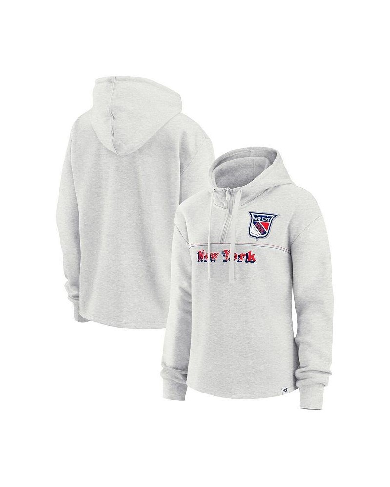 Women's Branded Ash New York Rangers True Classics Legacy Quarter-Zip Hoodie Ash $30.50 Sweatshirts