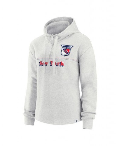 Women's Branded Ash New York Rangers True Classics Legacy Quarter-Zip Hoodie Ash $30.50 Sweatshirts