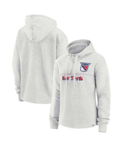 Women's Branded Ash New York Rangers True Classics Legacy Quarter-Zip Hoodie Ash $30.50 Sweatshirts