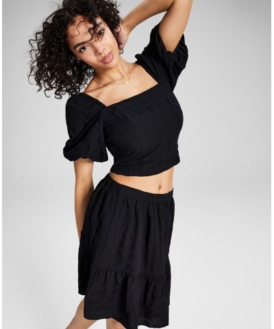 Women's Puff-Sleeve Top Black $21.56 Tops