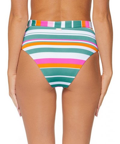 Juniors' Shine On Bikini Top & High-Waist Tropics Bikini Bottoms On The Road Multi $24.94 Swimsuits