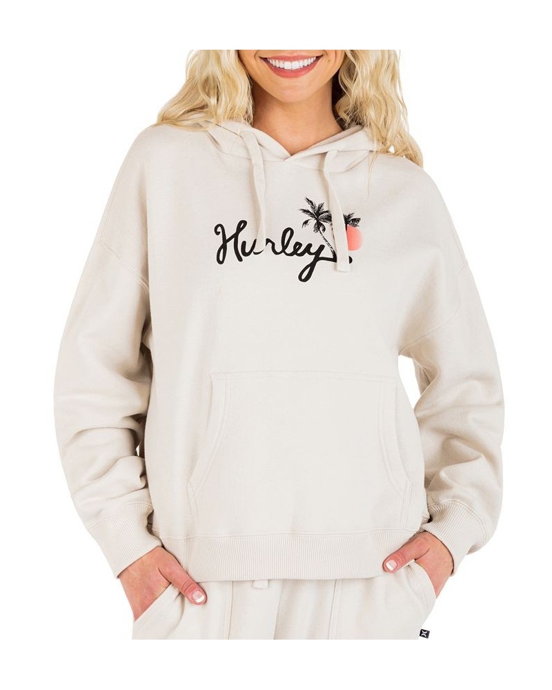 Juniors' Sunshine Coast Graphic Fleece Hoodie White Vintage $37.40 Tops